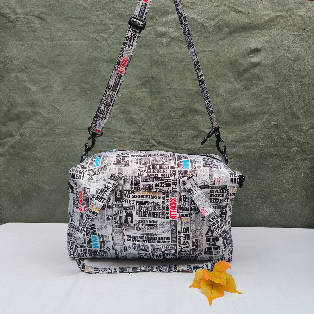 Travel Bag Cum BackPack News Paper Print