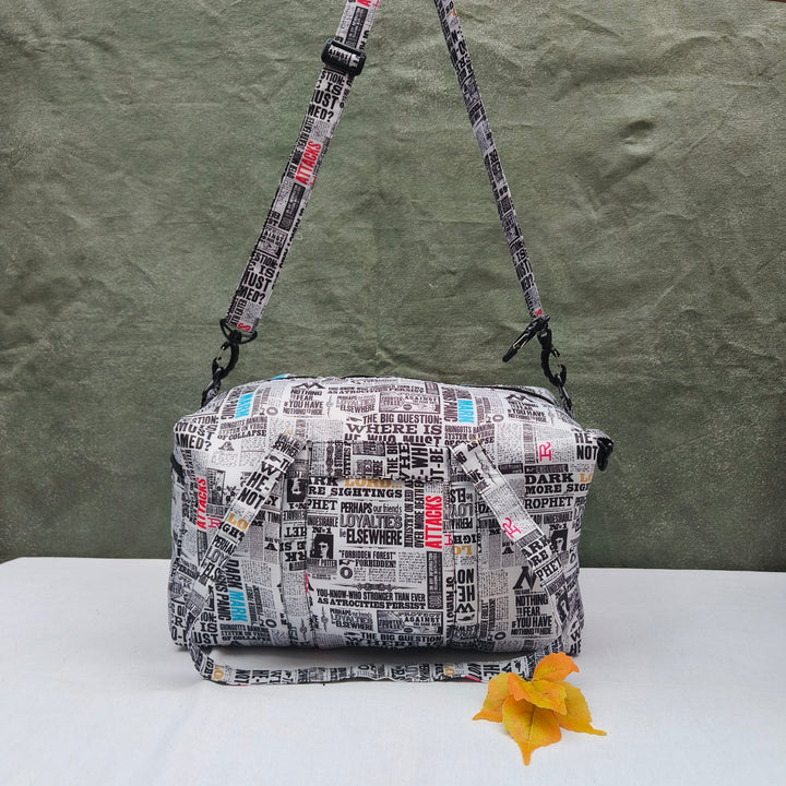Travel Bag Cum BackPack News Paper Print