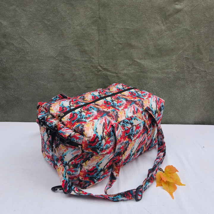 Travel Bag Cum BackPack Multi Color Shade Print