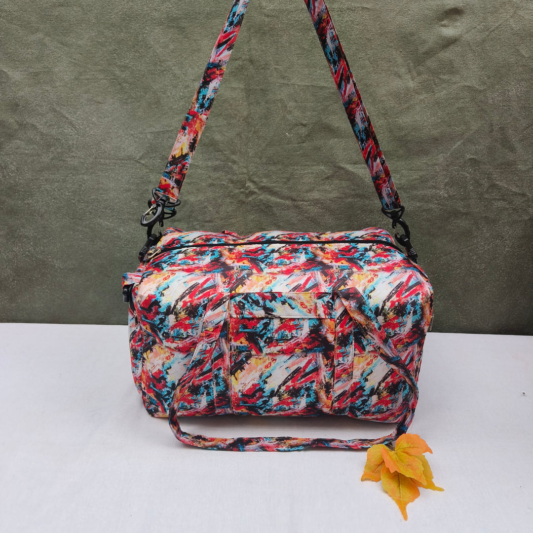 Travel Bag Cum BackPack Multi Color Shade Print