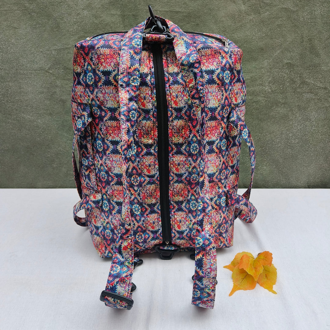 Travel Bag Cum BackPack Multi Color Shade With Flower Print