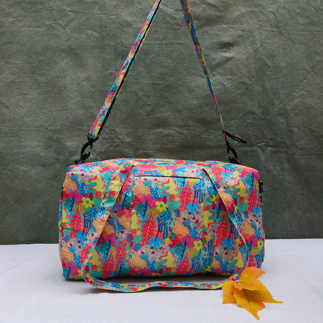 Travel Bag Cum BackPack Multi Color Art  Print