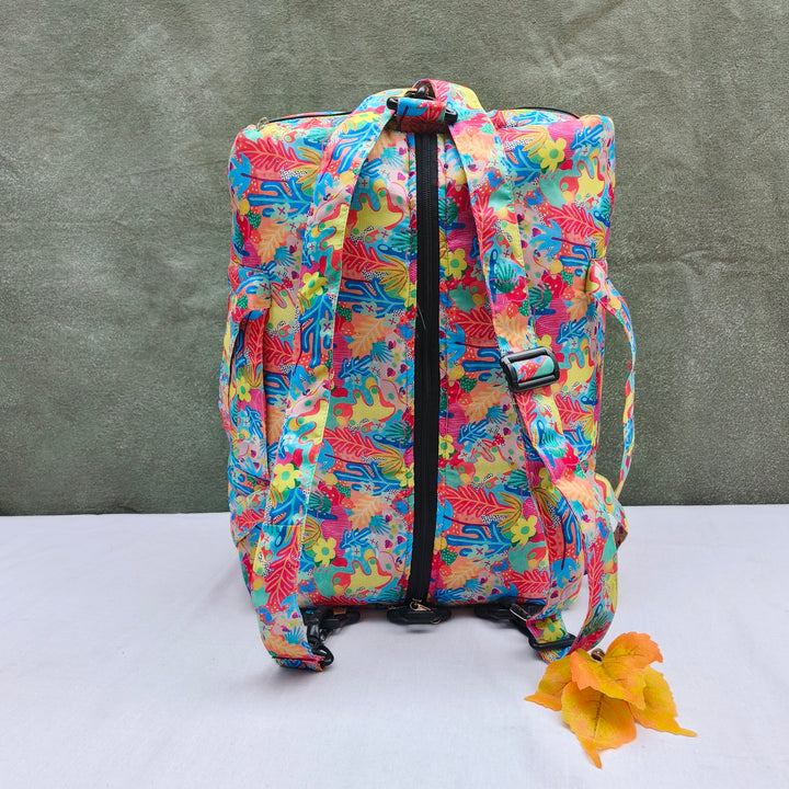 Travel Bag Cum BackPack Multi Color Art  Print
