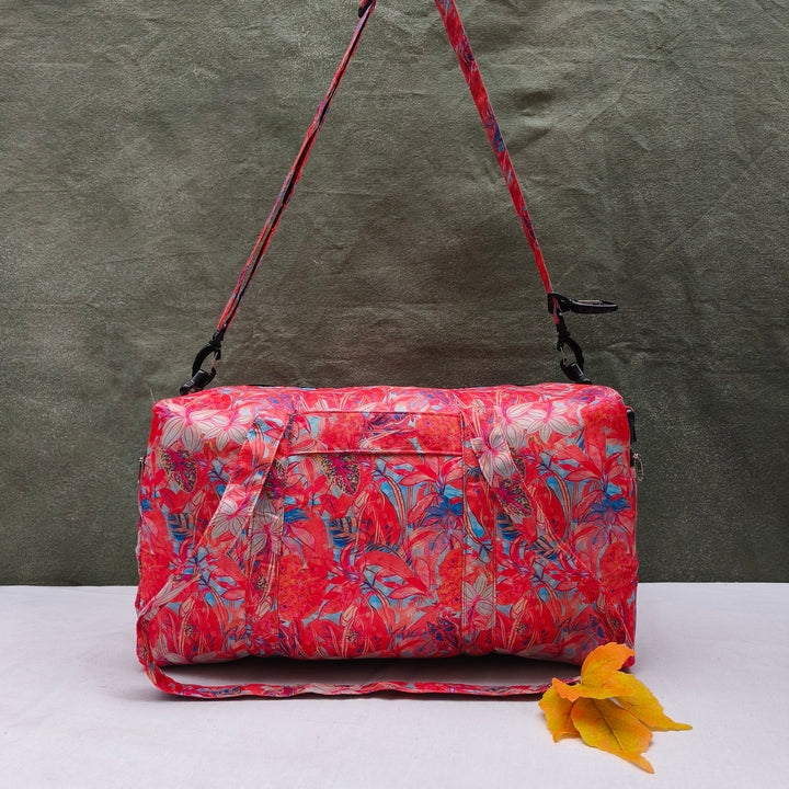 Travel Bag Cum BackPack Pink With Flower Print