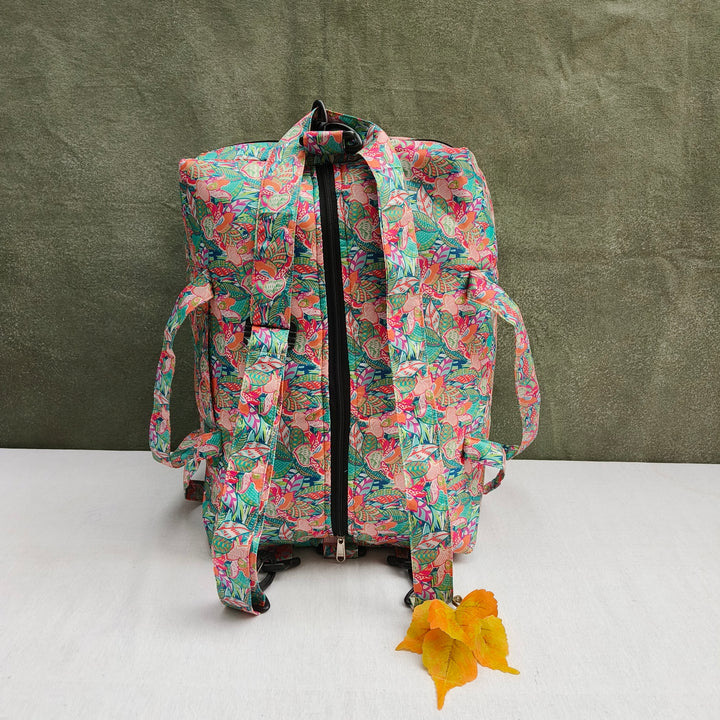Travel Bag Cum BackPack Multi Color Flower Print