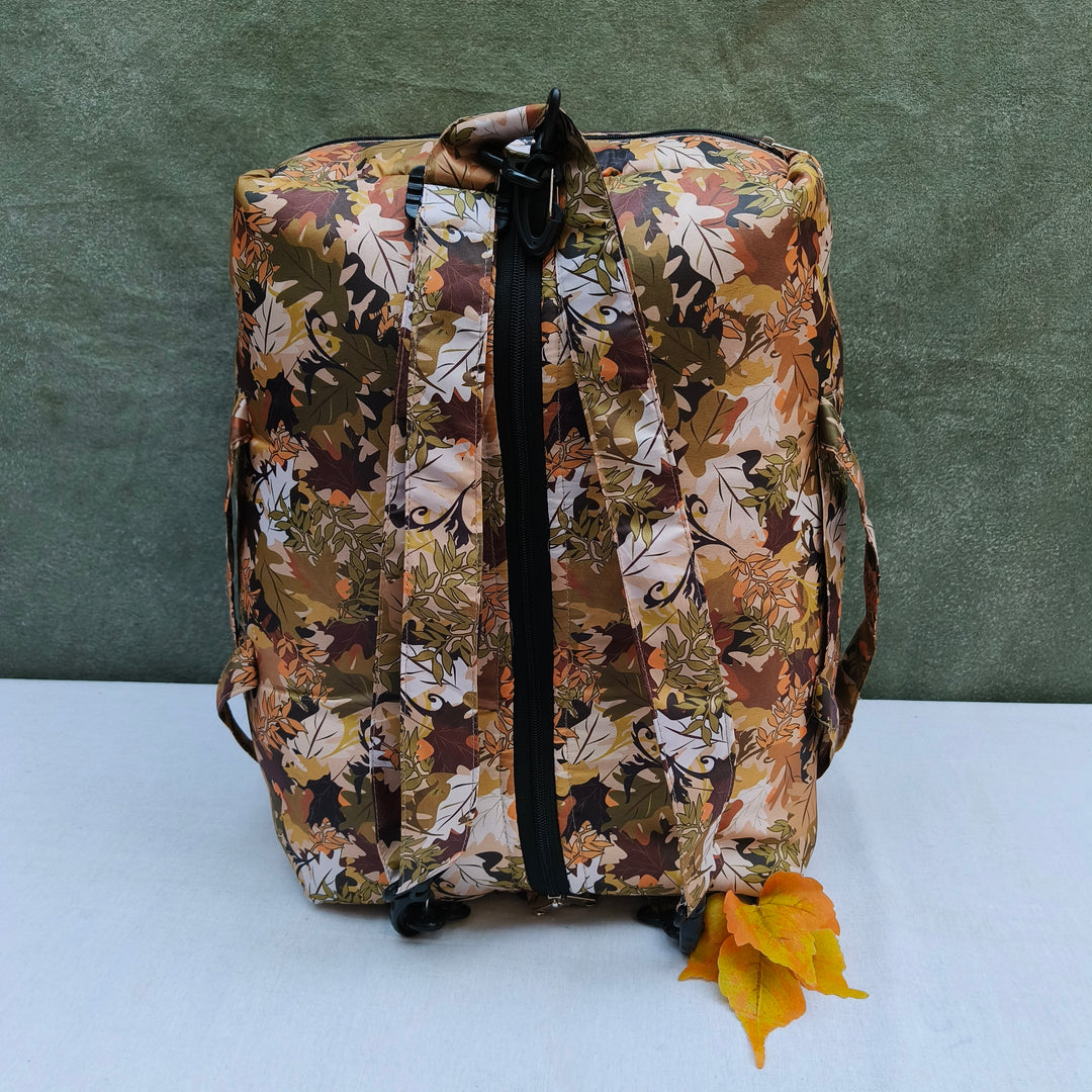 Travel Bag Cum BackPack Dry Leaf Print