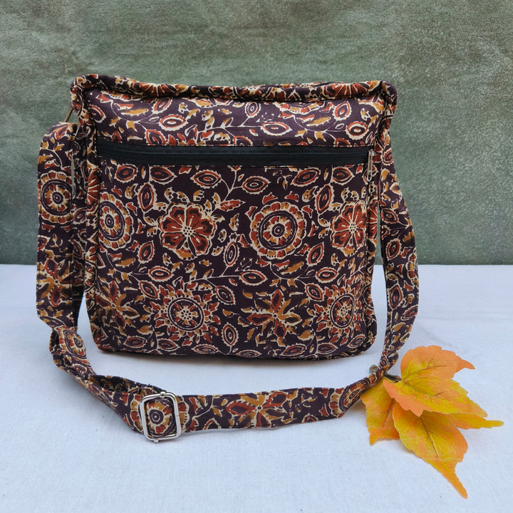 Xtra Sling bag brown With Flower Print