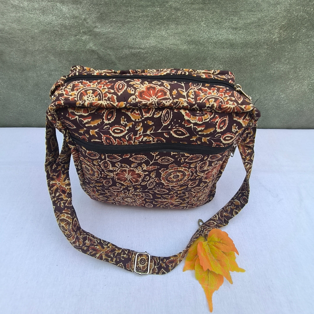 Xtra Sling bag brown With Flower Print
