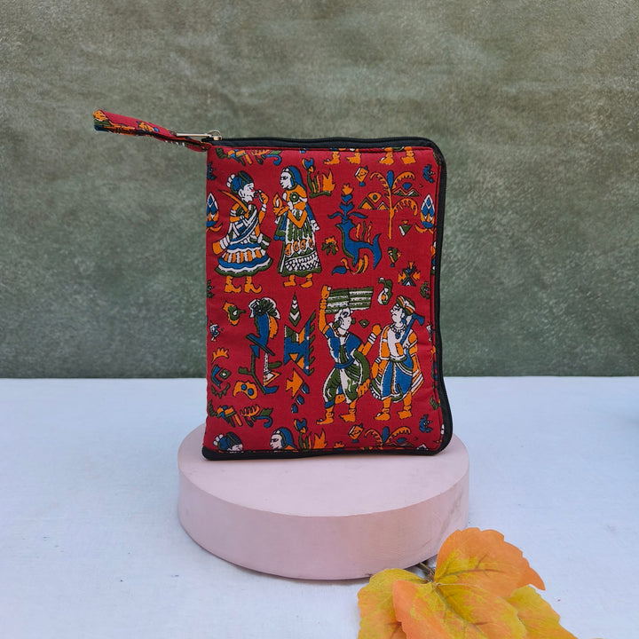 Girls Kit Pouch - Maroon with Doll Print