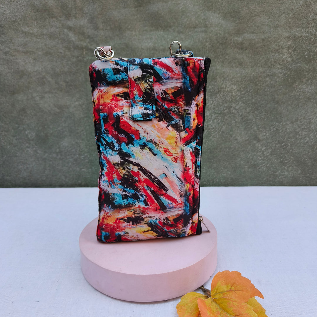 Wallet Cum Sling - Multi Color Shade Print