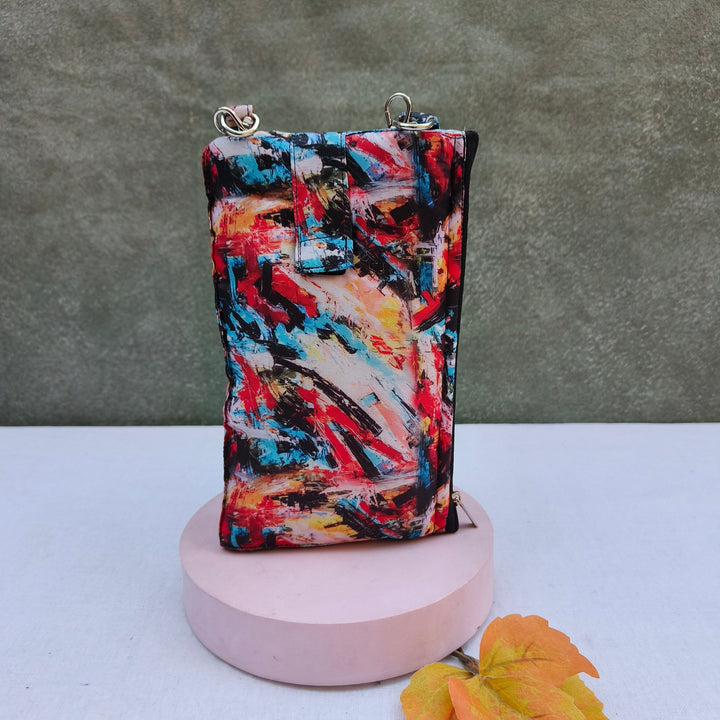 Wallet Cum Sling - Multi Color Shade Print