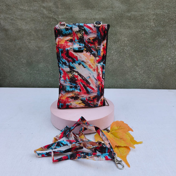 Wallet Cum Sling - Multi Color Shade Print