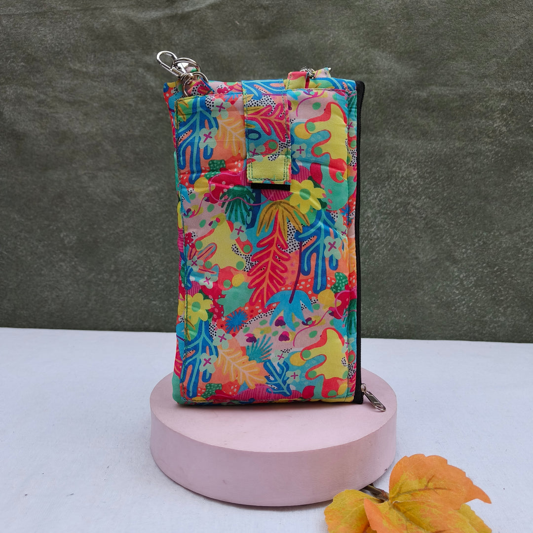 Wallet Cum Sling - Multi Color With Art Print
