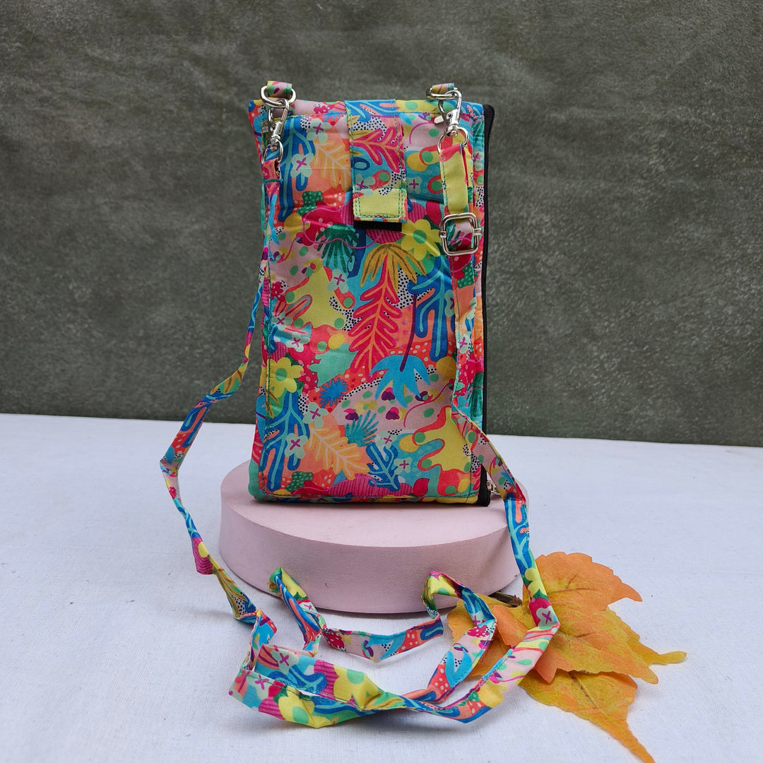 Wallet Cum Sling - Multi Color With Art Print