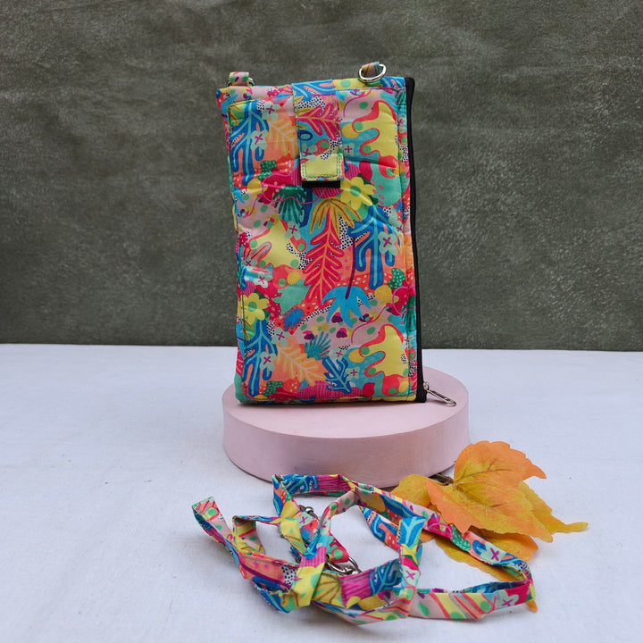 Wallet Cum Sling - Multi Color With Art Print