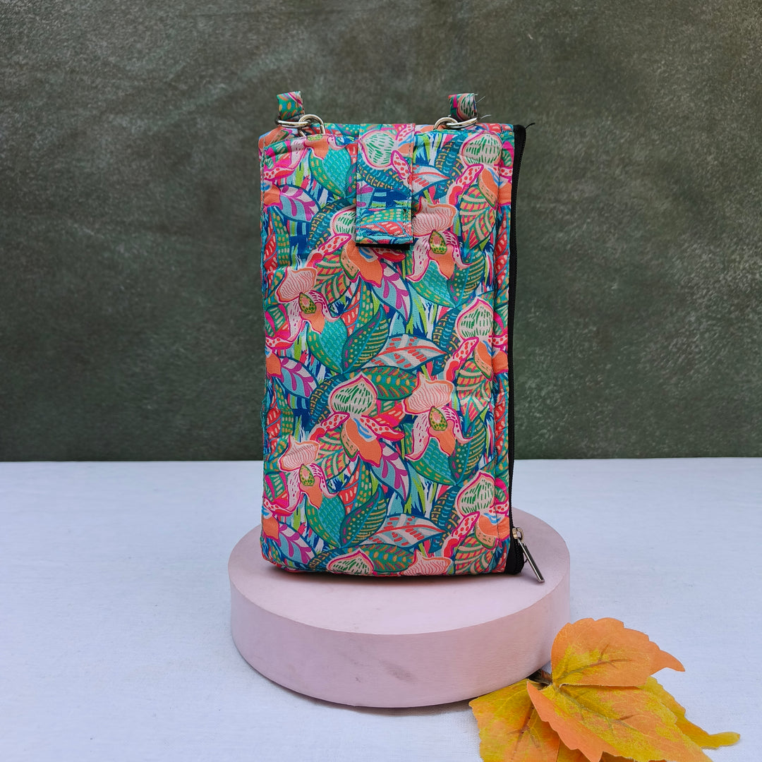 Wallet Cum Sling - Multi Color Flower Print
