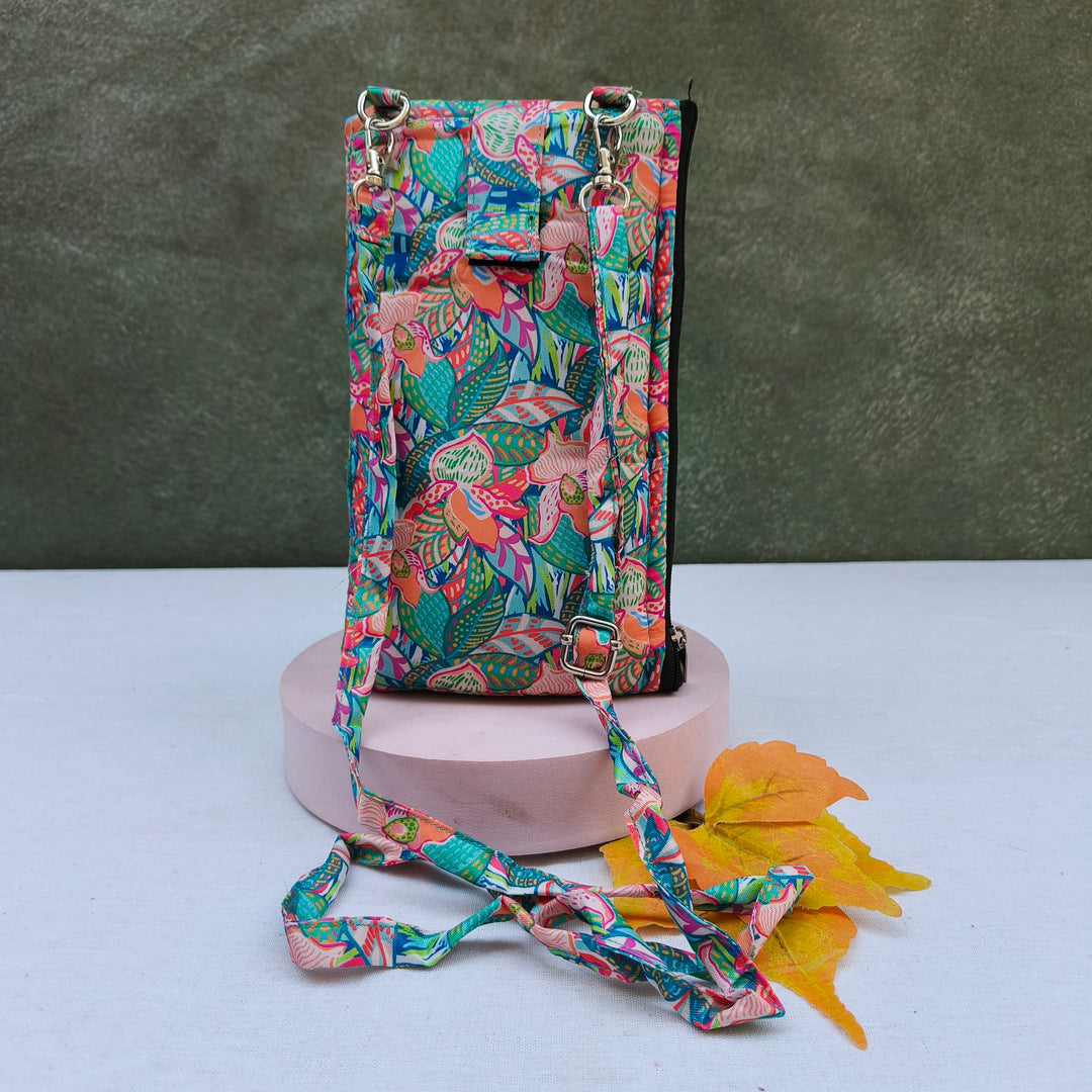 Wallet Cum Sling - Multi Color Flower Print