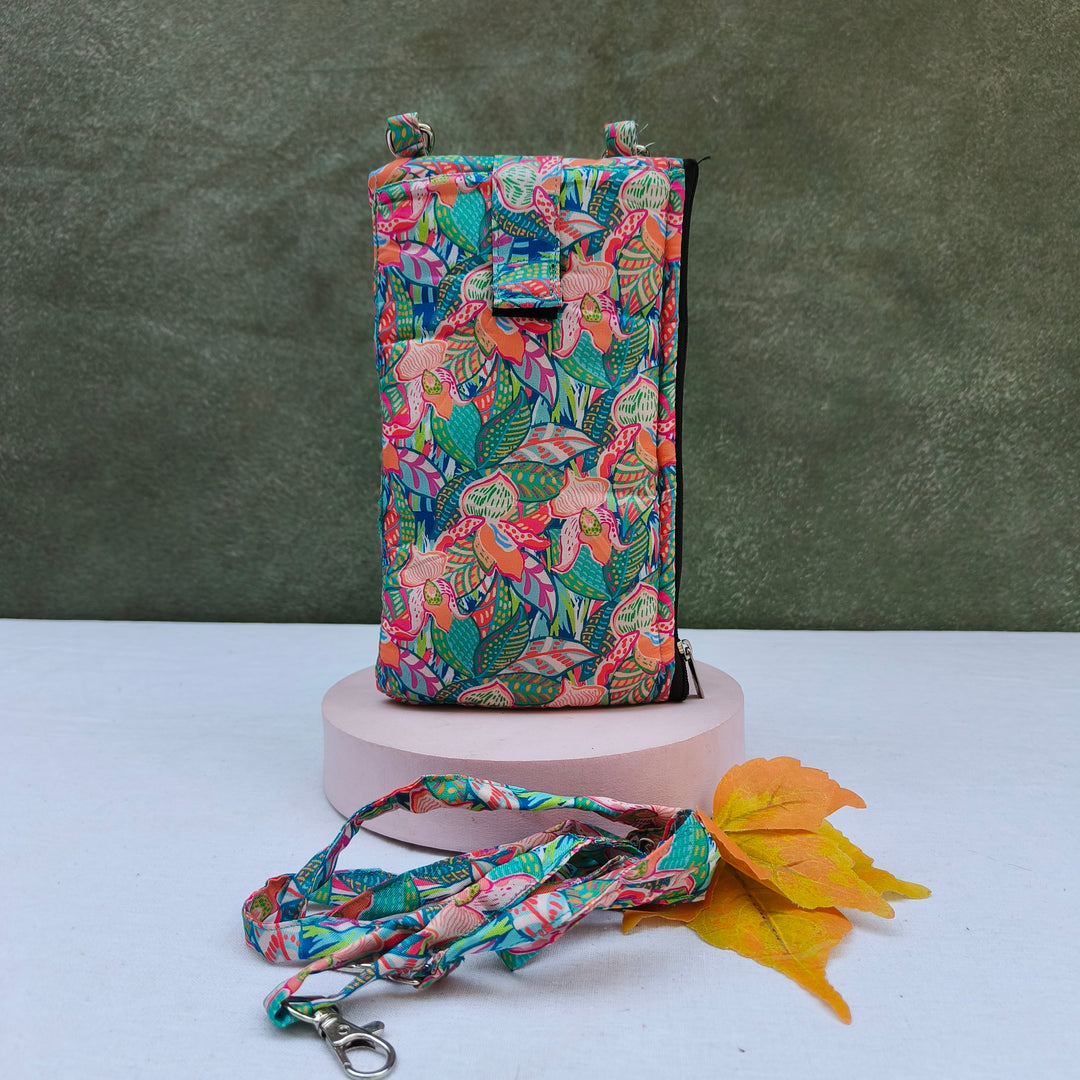 Wallet Cum Sling - Multi Color Flower Print