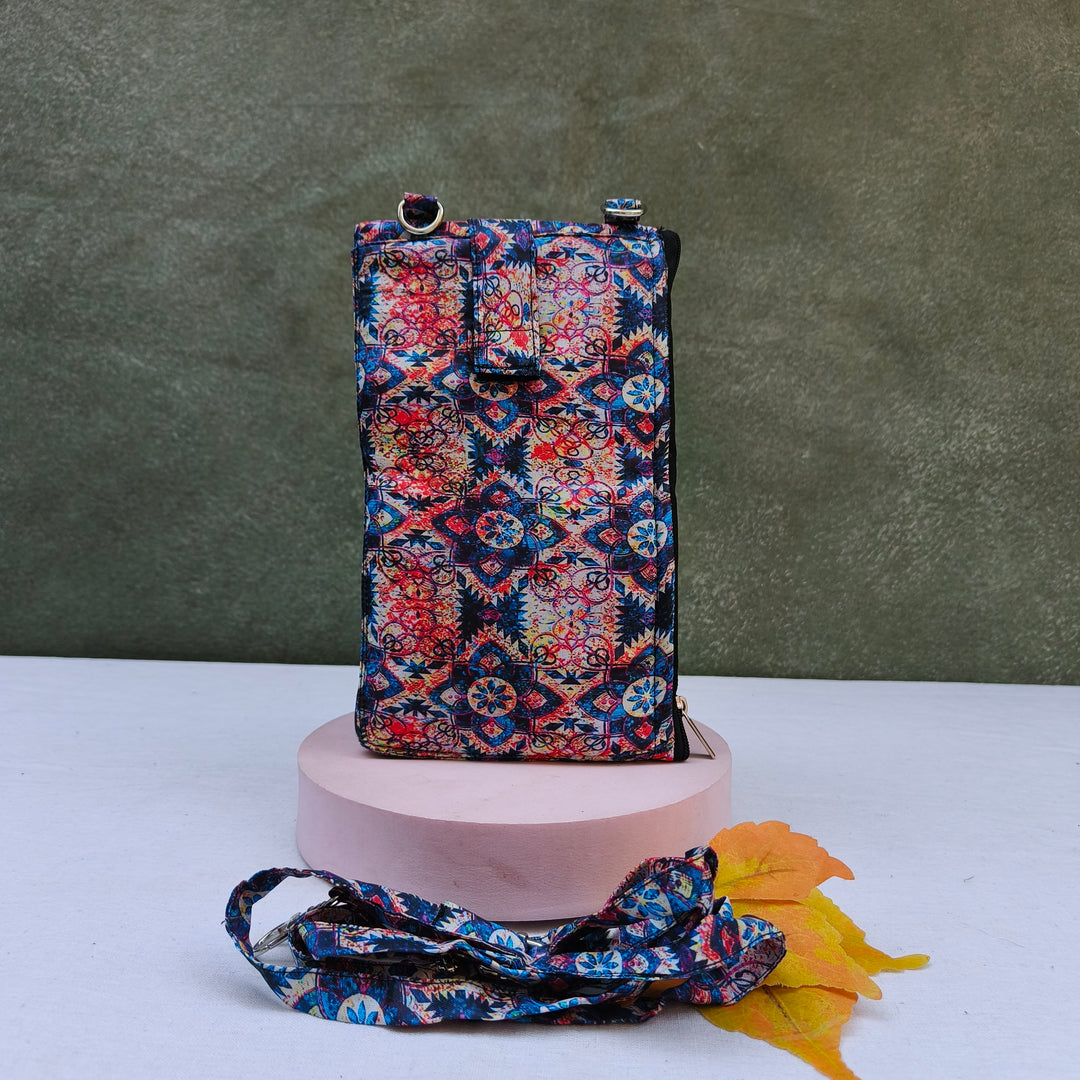 Wallet Cum Sling - Multi Color Flower Print