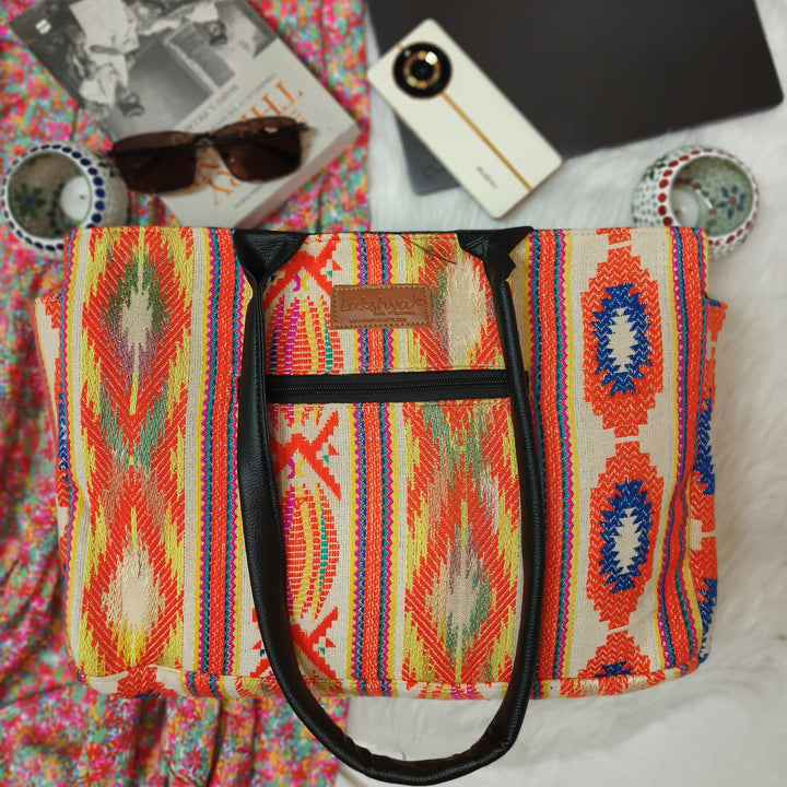 Chic Laptop Totes Orange Colour Prints