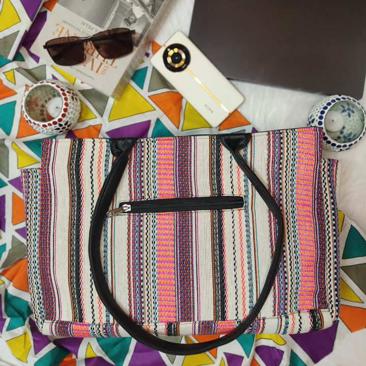 Chic Laptop Totes Herringbone Design.