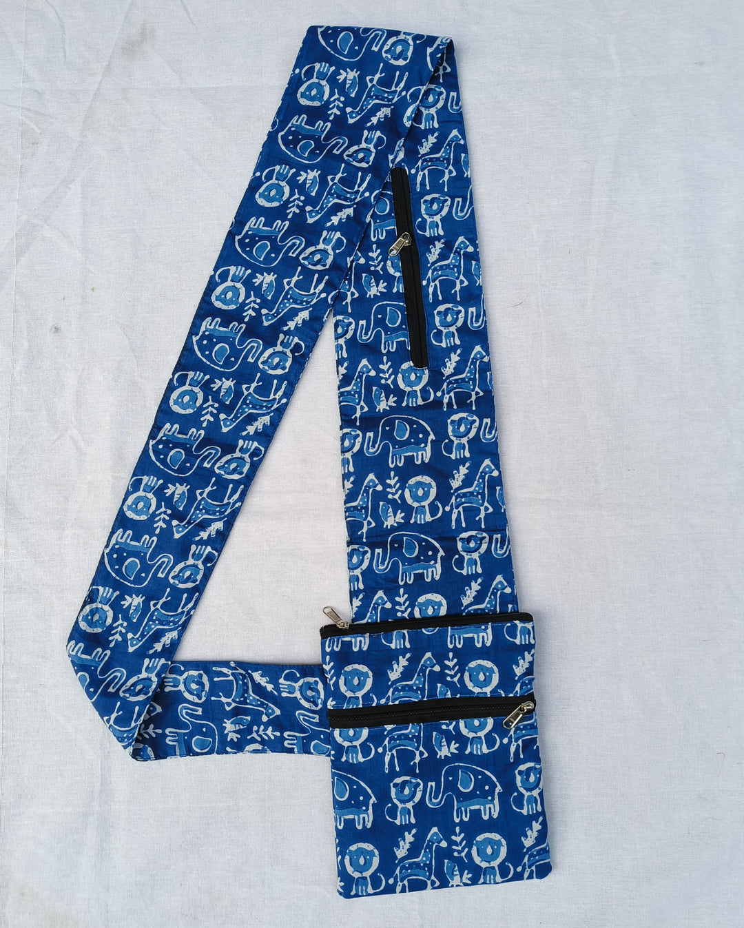 Pilgrim Bag - Blue with animal print