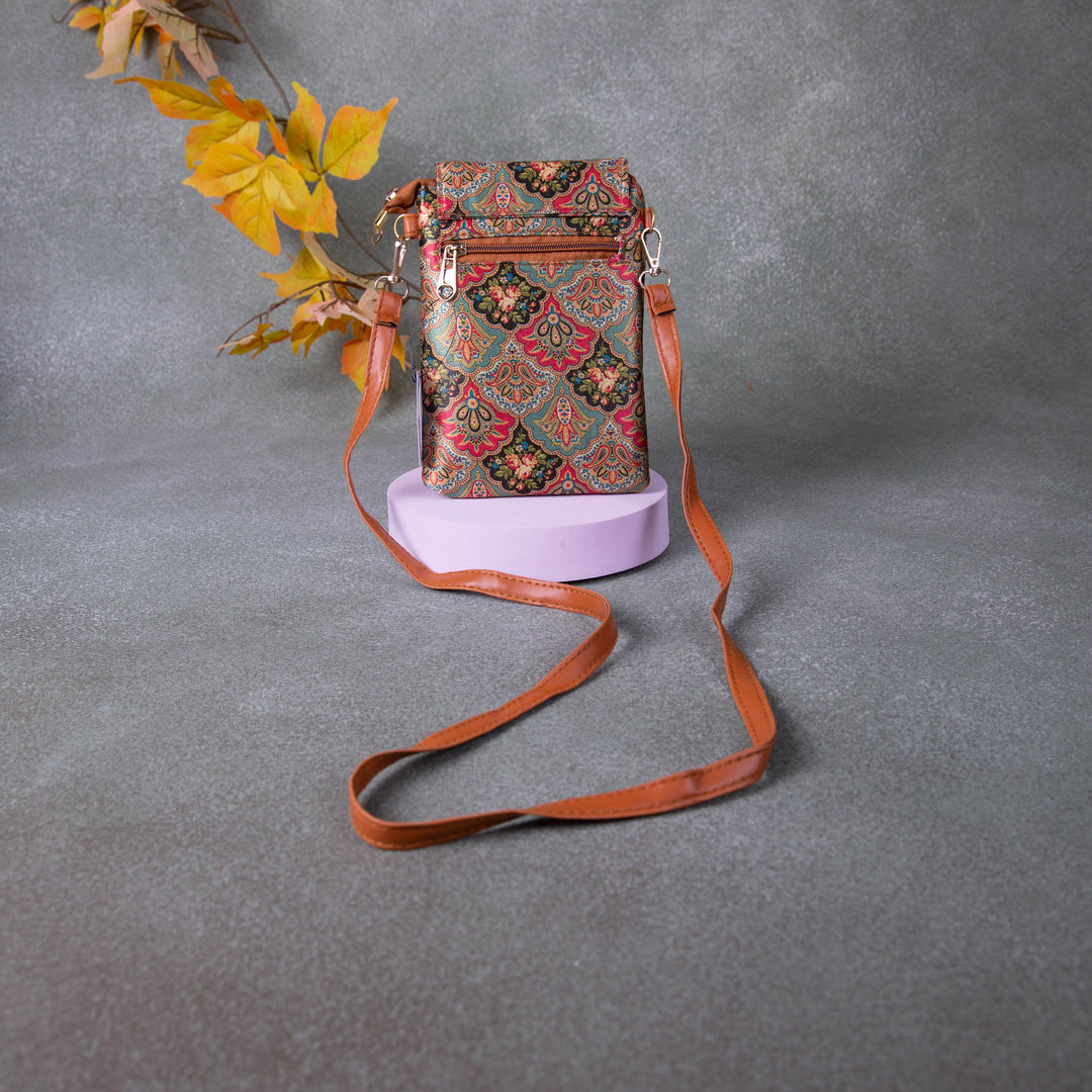 Water-Ressistant Mobile Slings Red with Green Flower Design