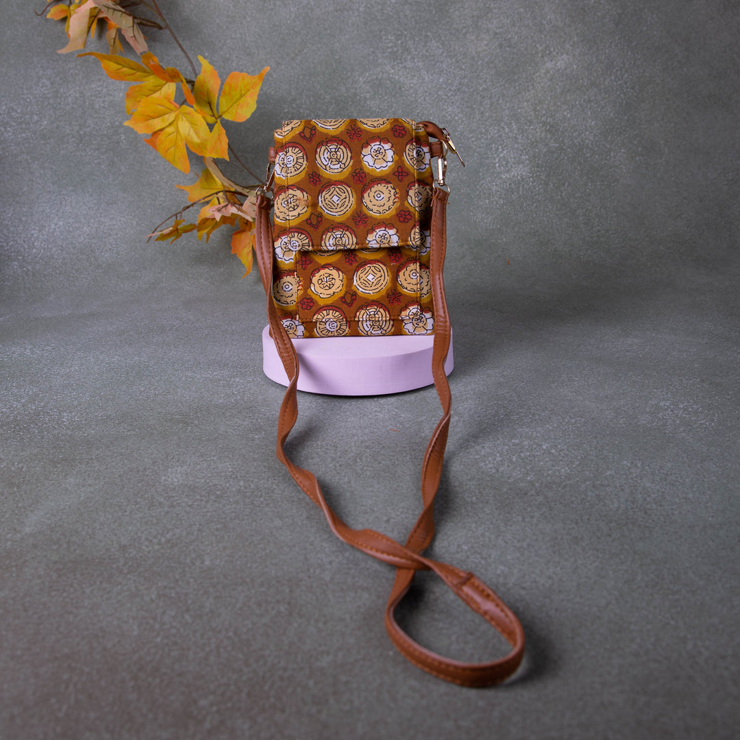 Water-Ressistant Mobile Slings Brown Colour Circle Design.