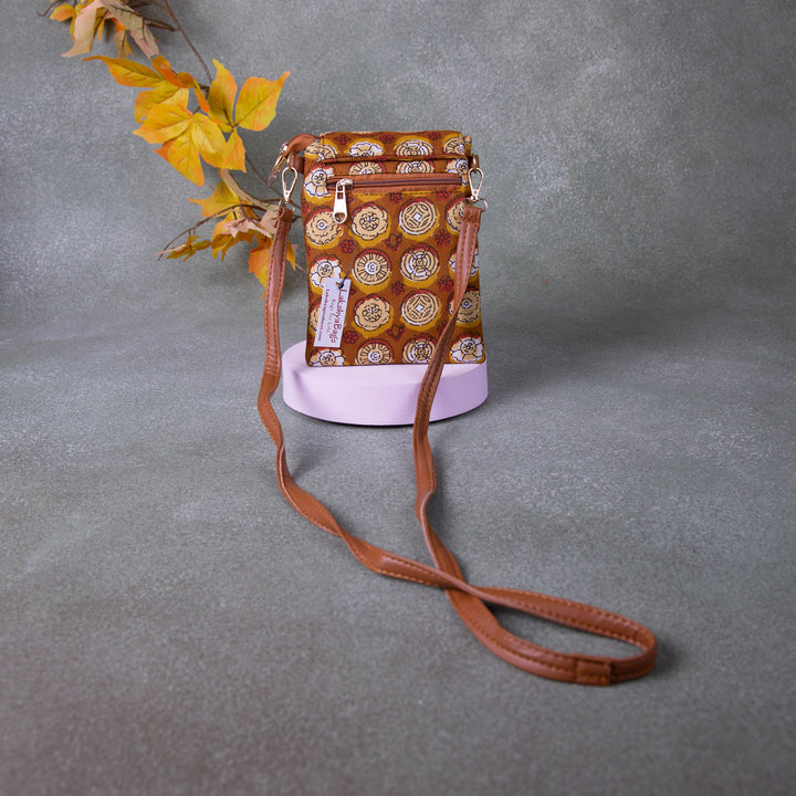 Water-Ressistant Mobile Slings Brown Colour Circle Design.