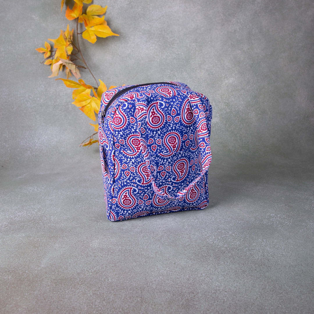 Water Proof Cotton Lunch Blue Colour with Mango Design.