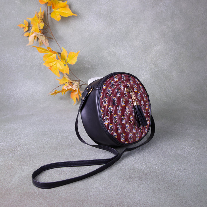 Drum Slings Maroon Colour Flower Design.