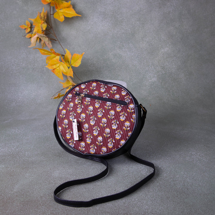 Drum Slings Maroon Colour Flower Design.