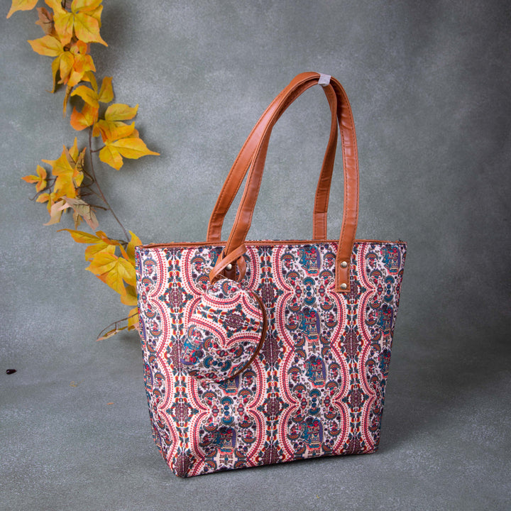 Double Zippered Tote Kalamkari Design