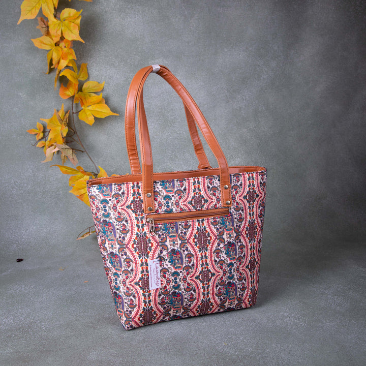 Double Zippered Tote Kalamkari Design