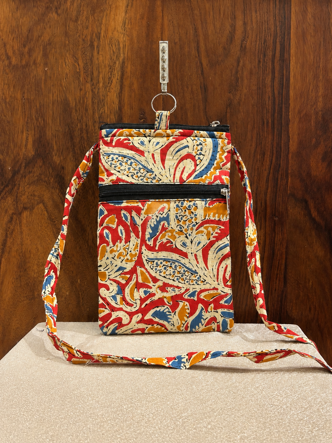 Mobile Sling -Multi-Color Paisley Print  (With Saree Clip)