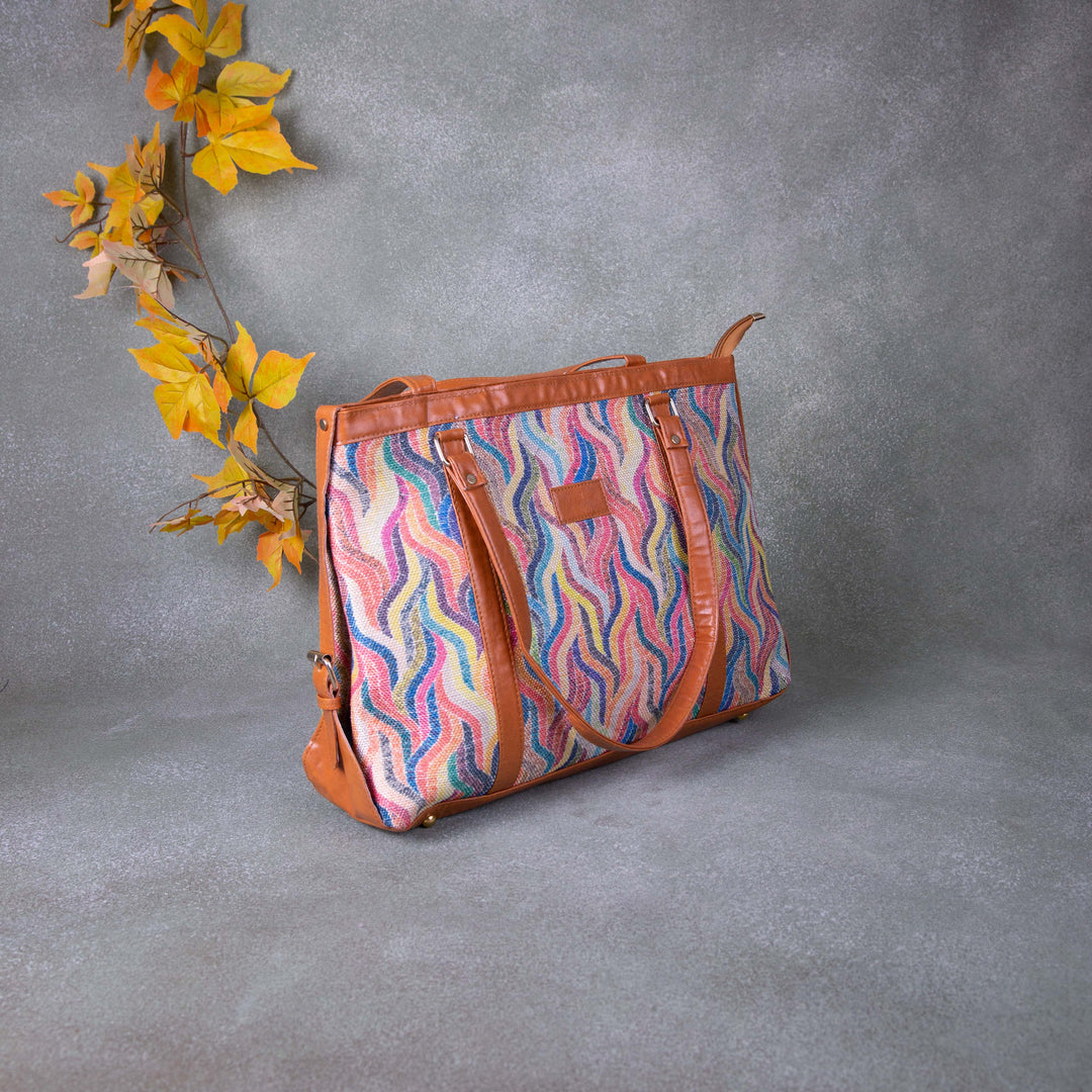 XL laptop Totes Multi Colour With Zig Zag Design