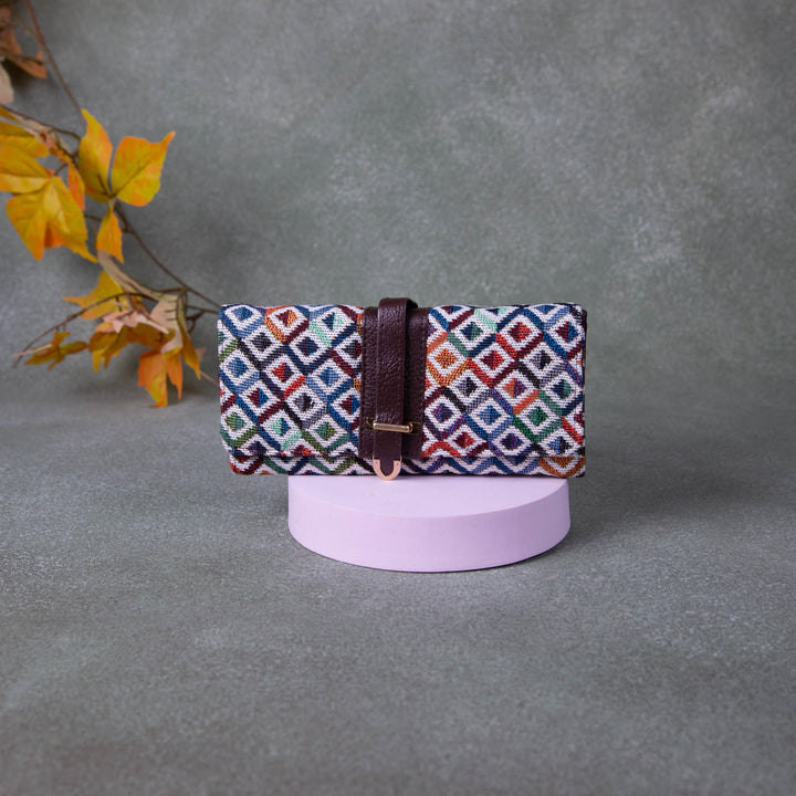 Handmade Wallets - Classic Multi-colour with White Diamond Prints