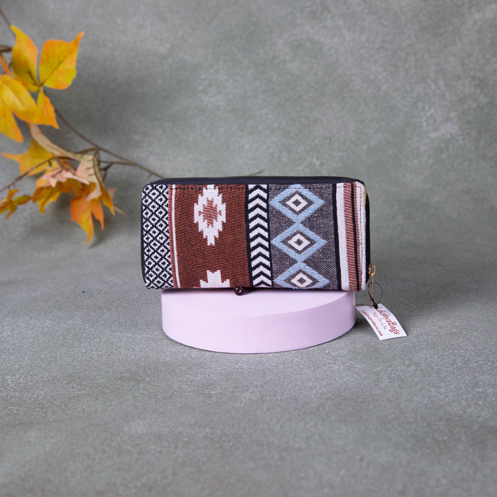 Handmade Wallets - Classic Brown with White Prints.