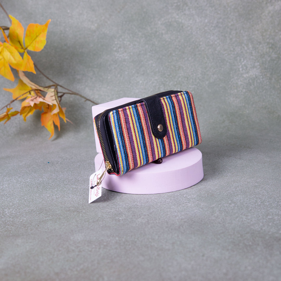 Handmade Wallets - Classic Multi-colour Line Design.