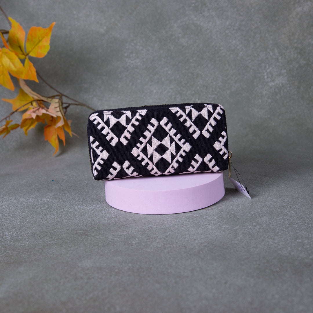 Handmade Wallets - Classic Black Colour with White Prints