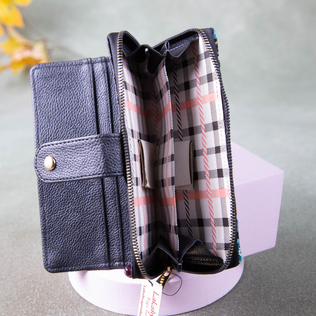 Handmade Wallets - Classic Blue with Pink Colour