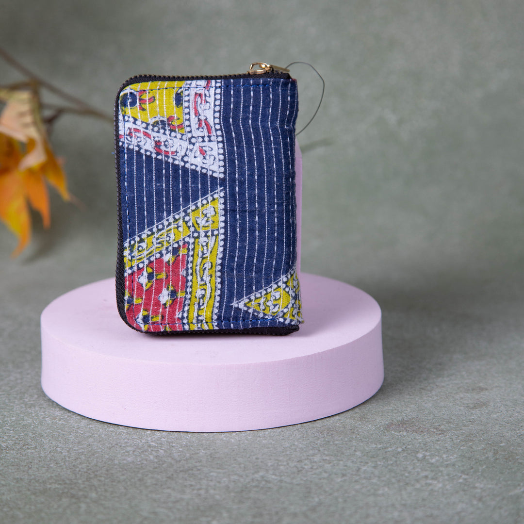 Handmade Wallets - Mini Blue with Yellow and Red Colour