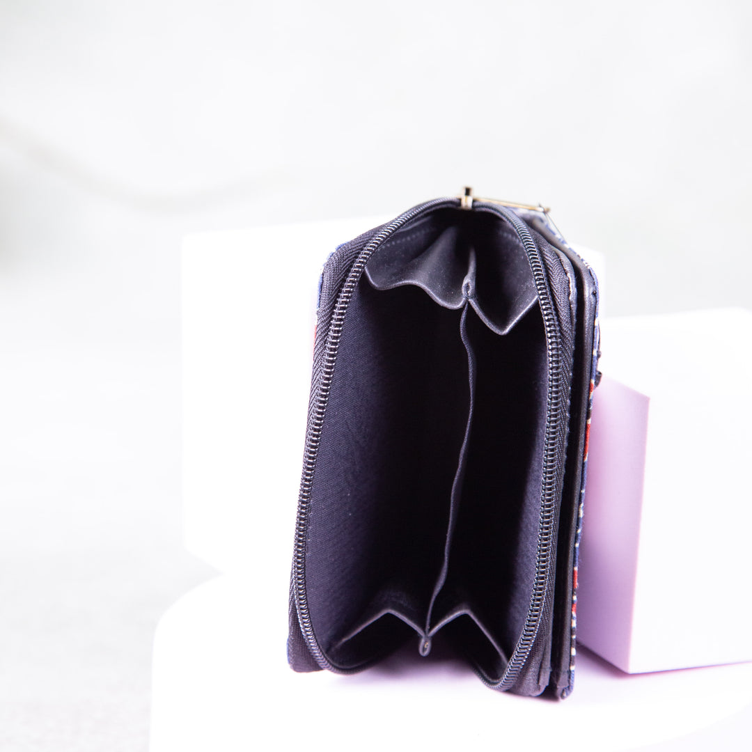 Handmade Wallets - Mini Maroon Colour Elephant Design.