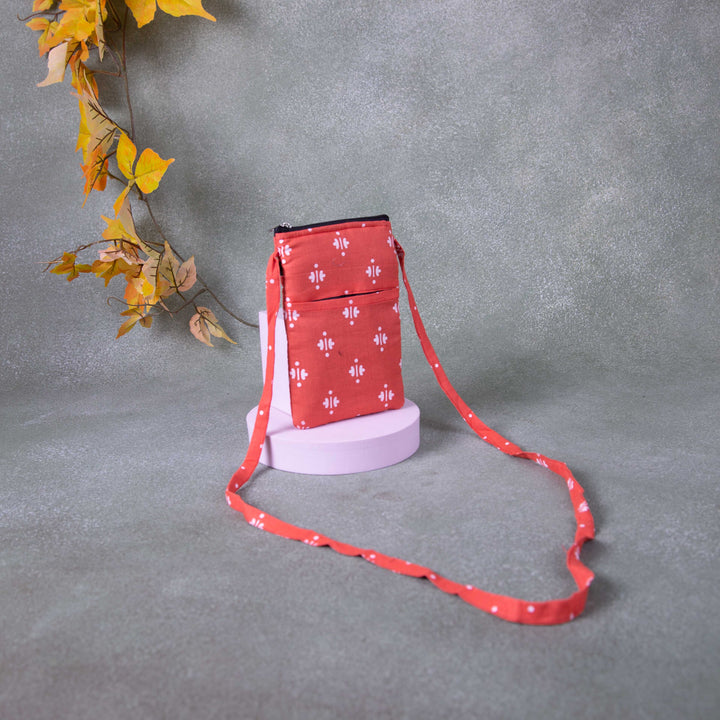 Daily Sling  Orange with White Small Flower Design