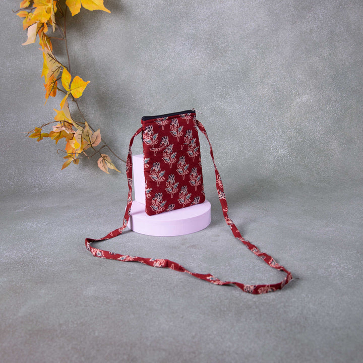 Daily Sling Maroon Colour with Flower Design