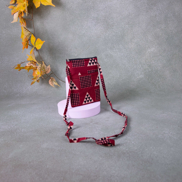 Daily Sling Marron Colour with Black Tringle Design