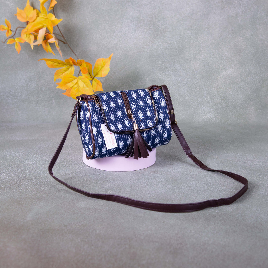 Easy Sling Blue with White Small Flower Design