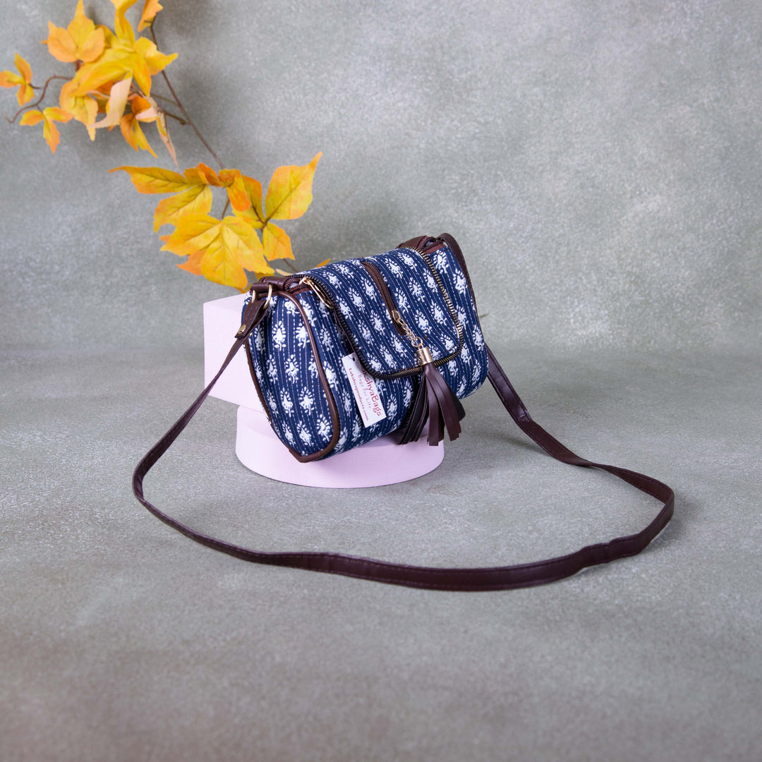 Easy Sling Blue with White Small Flower Design