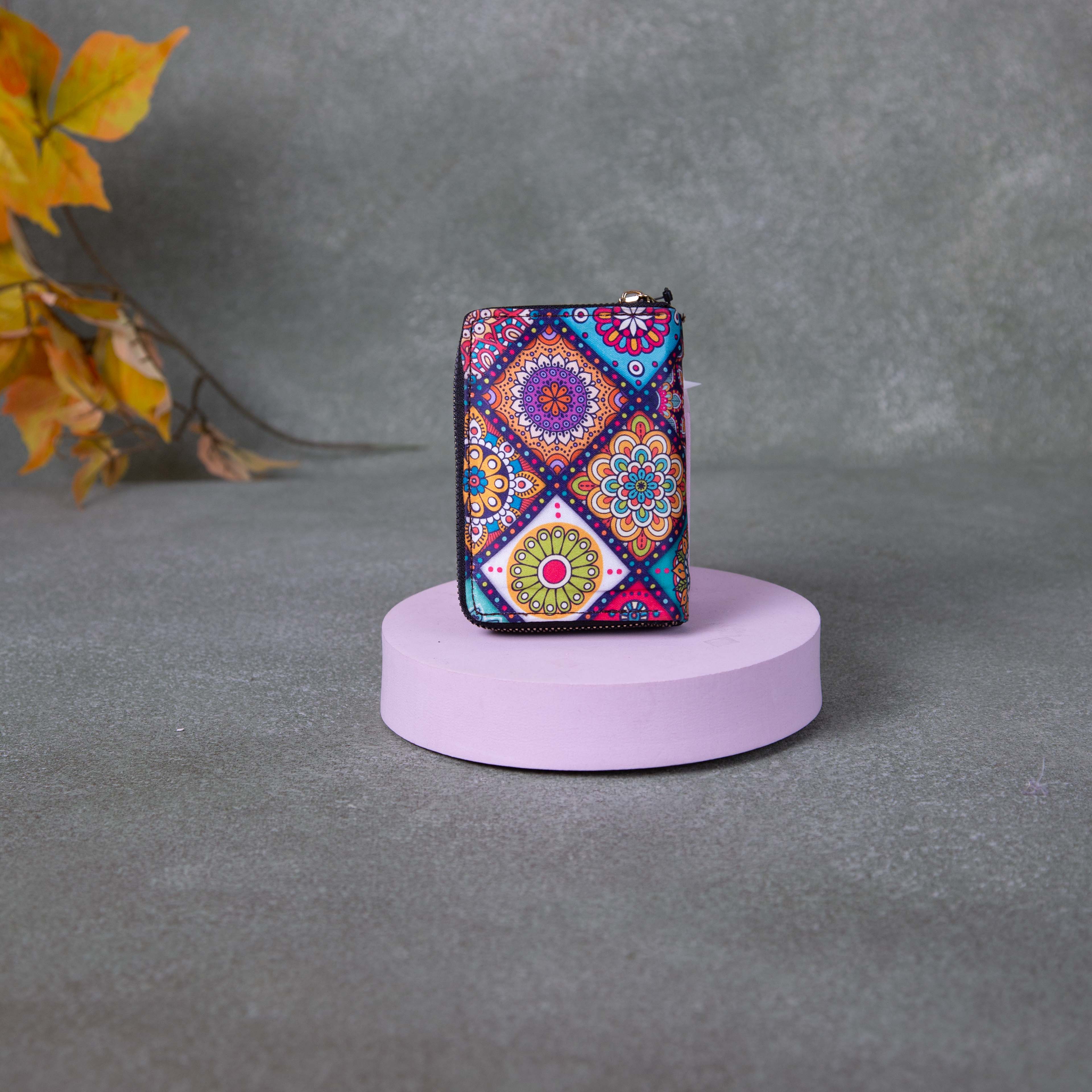 Coloured Small Wallet Handmade Wallets - Mini Multi-Colour Flower Design. – lakshya bags