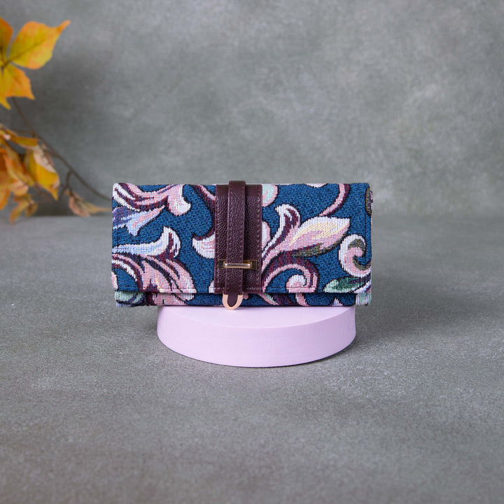 Handmade Wallets - Classic Blue Colour with Big Flower Design